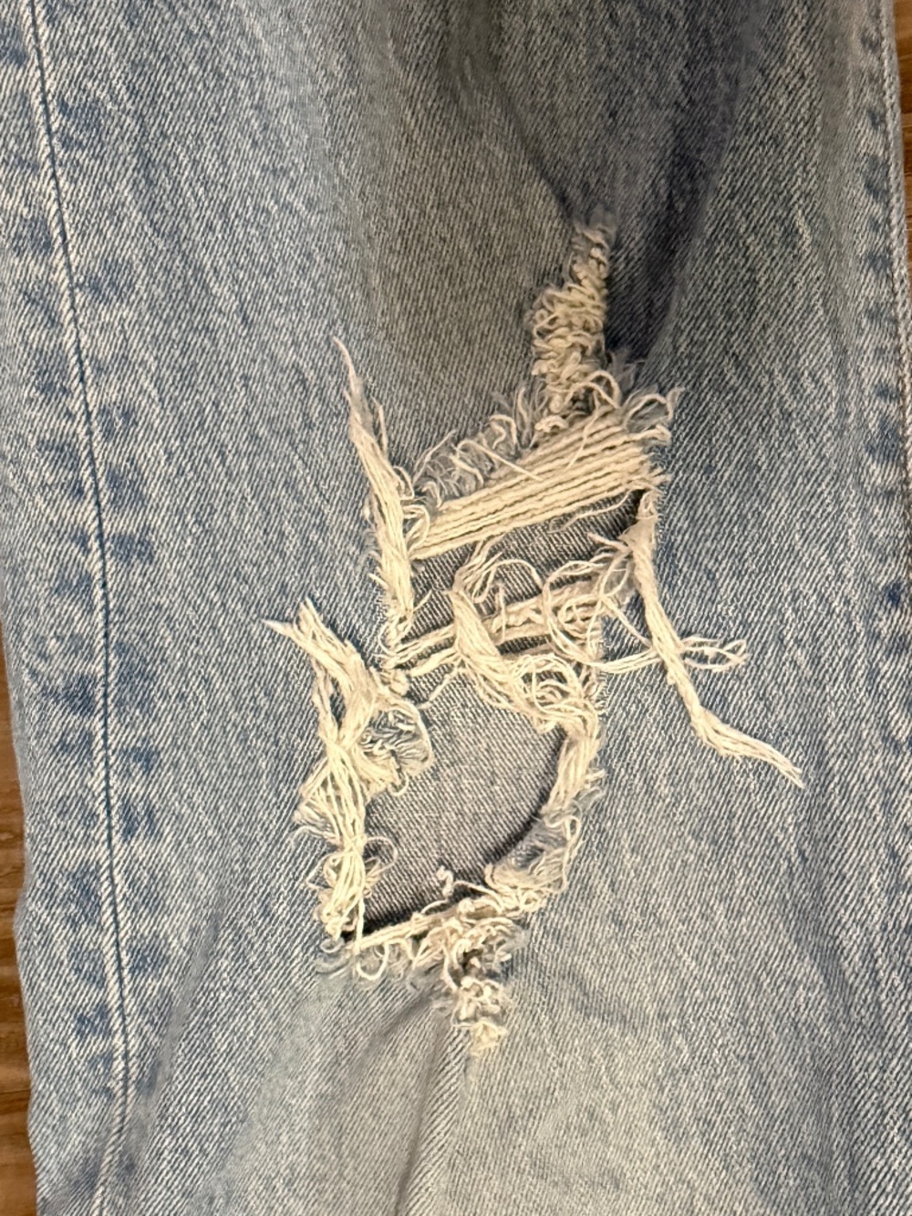 Levi’s Premium Ribcage Straight Jeans 27 Tango Swing Light Wash Distressed - Picture 13 of 16